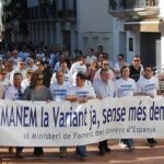 Pancarta de la manifestació per la variant