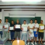 Alumnes de l'Escola Taller "Tros de les Calcides" que van participar en les jornades d'emprenedoria