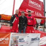 Alex Pella, Custo Dalmau i Pepe Ribes a bord de l'Estrella Damm Alex Pella, Custo Dalmau i Pepe Ribes a bord de l'Estrella Damm