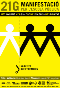 Cartell de la manifestació a favor de l'escola pública del 21 de gener de 2012