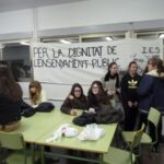 Alumnes durant el tancament a l'IES Josep Iborra