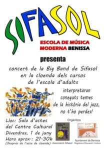 Cartell del concert de la Big Band de Si Fa Sol