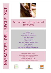 Cartell del curs de massatges del segle XXI