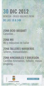 Programa de l'activitat "Nadal Time" a Benissa