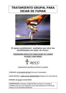 Cartell del programa per a deixar de fumar