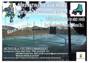 Cartell del curs de patinatge sobre rodes a Benissa