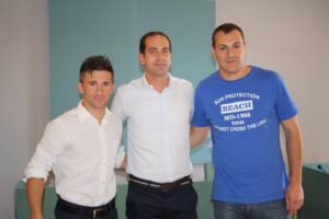 Carlos Sifre i Toni Lorente, amb el regidor d'Esports