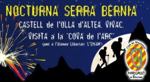 Cartell de la ruta nocturna a Bèrnia organitzada pel Club de Muntanya Margalló
