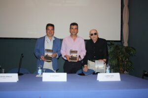 Joan Borja, Bernat Capó i el batle en la presentació a Benissa del llibre "Café del Temps"