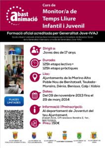 Cartell del curs de monitor de temps lliure