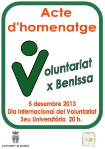 Cartell de l'acte d'homenatge als voluntaris benissers