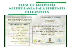 Cartell del curs de jardineria per a residents estrangers