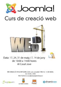Cartell del curs de joomla a Benissa