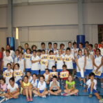 Alumnes de l'escola esportiva de bàsquet