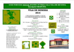 Cartell del XVIII Torneig Social d'Estiu de Futbol Sala Vila de Benissa