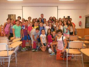 Pepe Ribes amb els alumnes de 1r d'ESO de l'IES Josep Iborra de Benissa