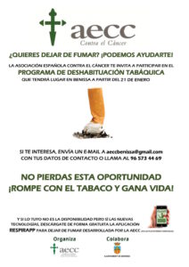 Cartell del curs per a deixar de fumar de l'AECC