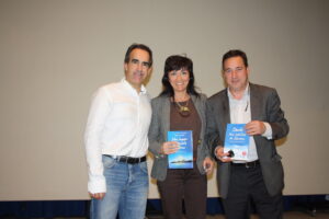 Javier Iriondo amb el batle i la regidora de Sanitat