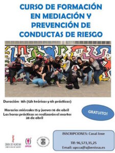 Cartell del curs de mediació i prevenció de conductes de risc