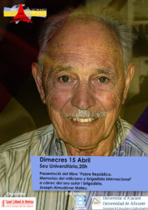 Cartell de la presentació del llibre de Joseph Almudéver a Benissa