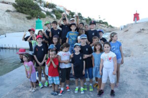 Participants al concurs de pesca infantil del Club Nàutic Les Bassetes de Benissa
