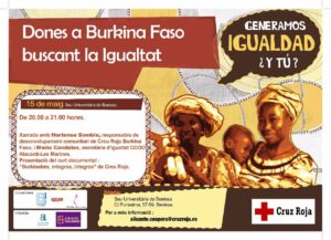 Cartell de la xerrada de Creu Roja sobre Burkina Faso a Benissa