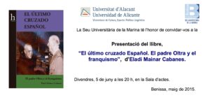 Invitació a la presentació del llibre sobre el Pare Oltra