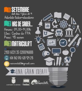 Cartell de les activitats lúdiques a setembre