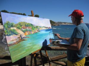 Un pintor durant la IV Trobada d'Art a la mar de Benissa