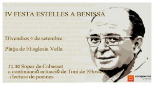 Cartell de la IV Festa Estellés a Benissa