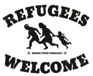 Cartell de la campanya "Refugees welcome"
