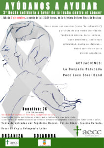 Cartell de la Nit solidària de l'AECC Benissa
