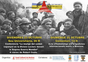 Cartell de les Setmanes d'Homentage 2015 a Benissa