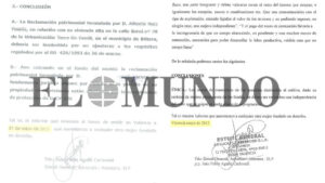 Document signat per Juan Pablo Agulló en el despatx d'advocats de David Serra