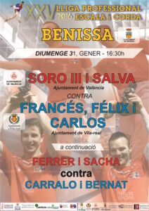 Cartell de la partida de pilota a Benissa