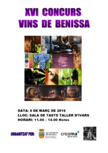 Cartell del XVIé Concurs de Vins de Benissa