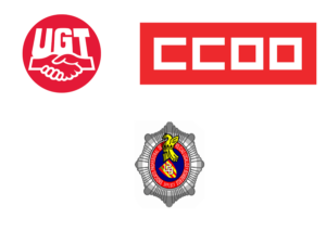 Logos dels sindicats SPPLB,   CCOO i UGT