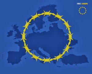 Recreació de la bandera de la Unió Europea