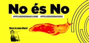 Cartell de la campanya per unes festes lliures d'agressions sexistes