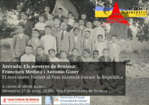 Cartell de la xerrada sobre els mestres de la II República a Benissa