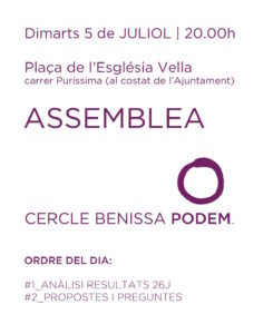 Cartell de l'assemblea de Podem Benissa