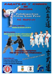 Cartell del curs de karate a Benissa