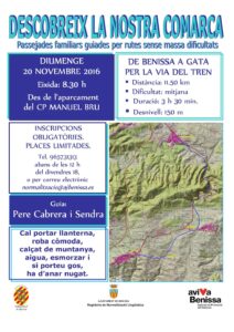 Cartell de la Ruta de Benissa a Gata per la via del tren