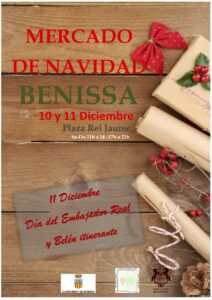 Cartell del mercat de nadal i del betlem itinerant a Benissa