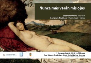 Cartell del recital de música antiga a Benissa