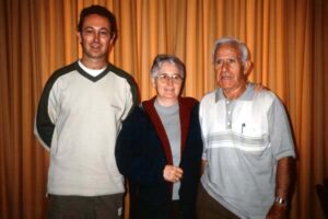 Fra Jesús Carballo amb una germana seua, també religiosa, i amb Fra Joan Jordi