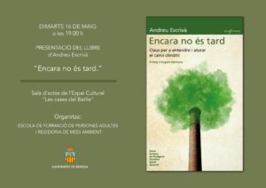 Cartell de la presentació a Benissa del llibre d'Andreu Escrivá
