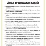 Actuacions en l'àrea d'organització