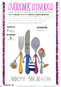 Cartell de la nit solidària d'AECC Benissa