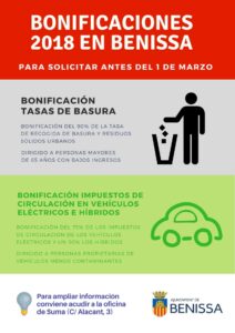 Cartell sobre les bonificacions fiscals a Benissa